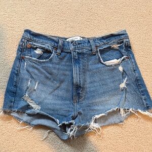 Abercrombie & Fitch Frayed Blue Jean Shorts